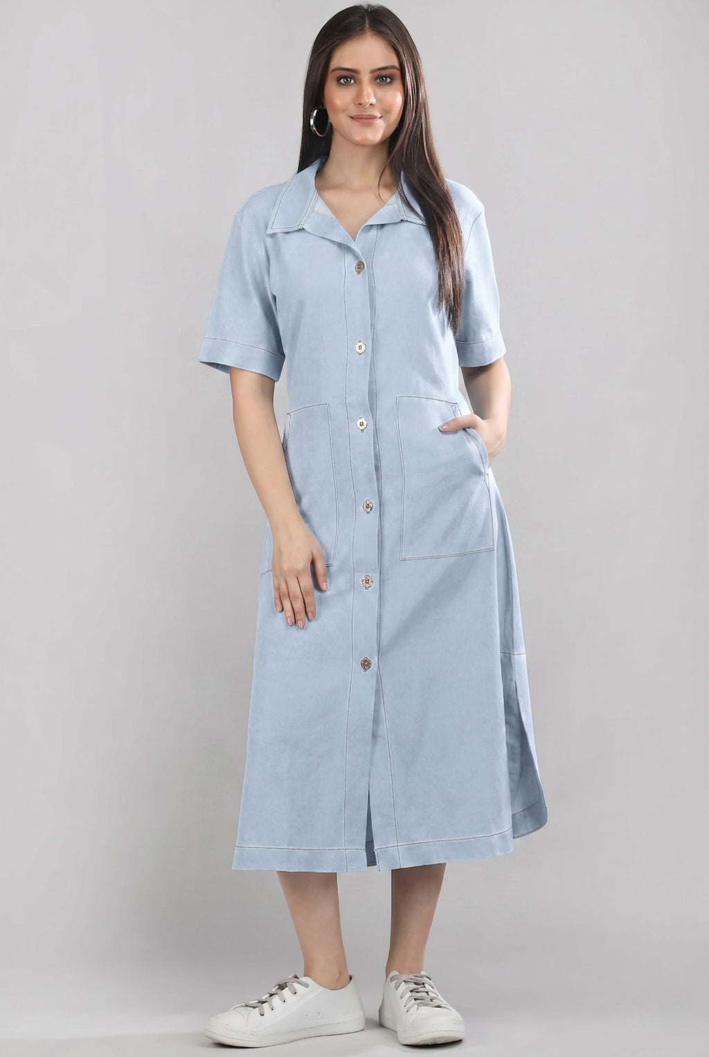 Long Story Denim Shirt Dress