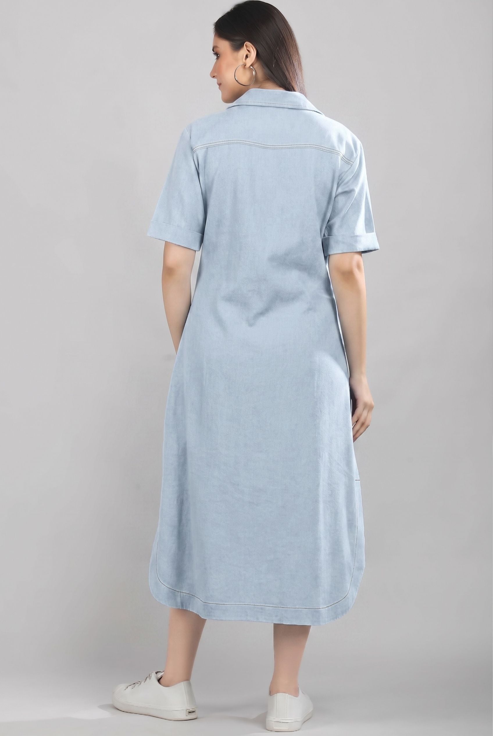 Long Story Denim Shirt Dress