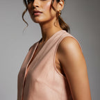 Peach Side Linen Co-Ord Set
