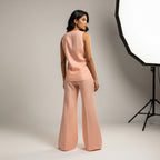 Peach Side Linen Co-Ord Set