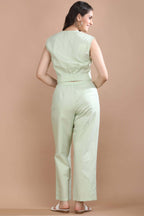 Back view of the Celadon Story co-ord set by Guilt & Class showcasing the relaxed fit and elasticated back detail