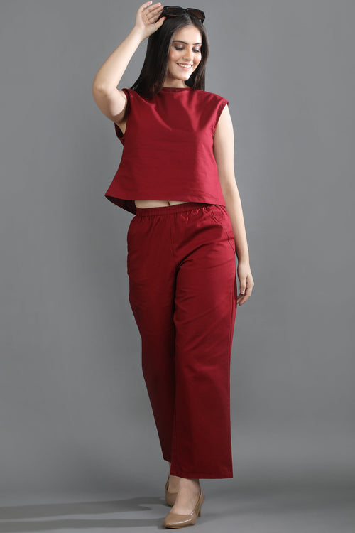 Angled view of the Oxford Ease co-ord set by Guilt & Class, highlighting the relaxed silhouette and structured Oxford cotton fabric.